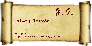 Halmay István névjegykártya
